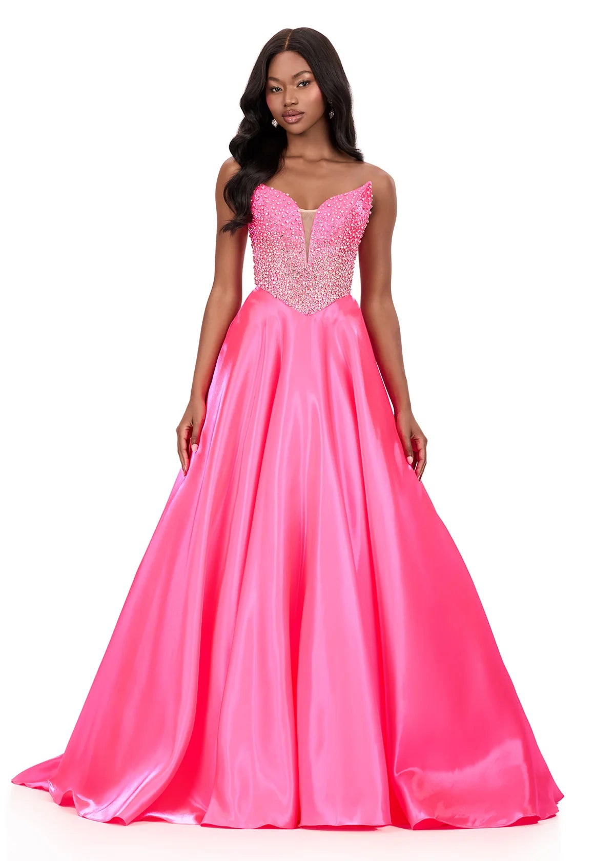 12198_HotPink_1 Arya Gown - Image 1