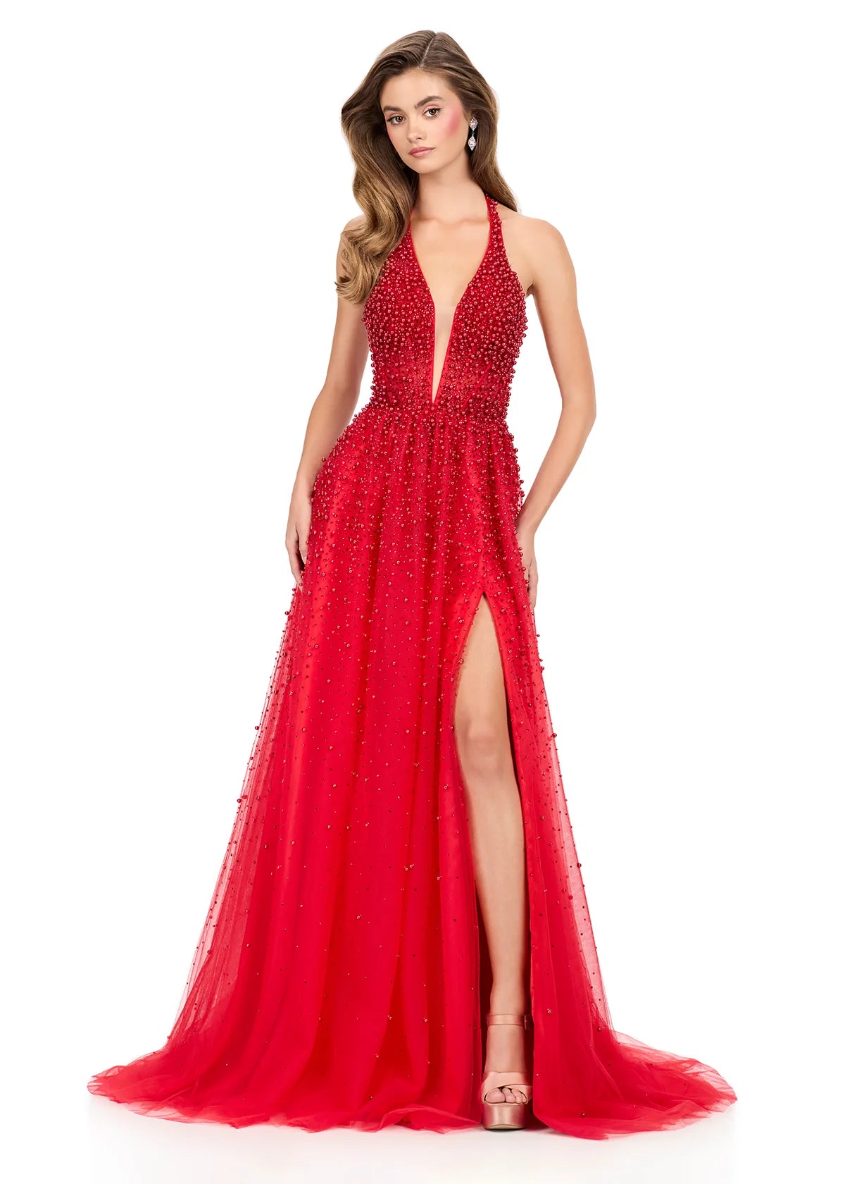 12268_Red_1 Elyra Gown - Image 1