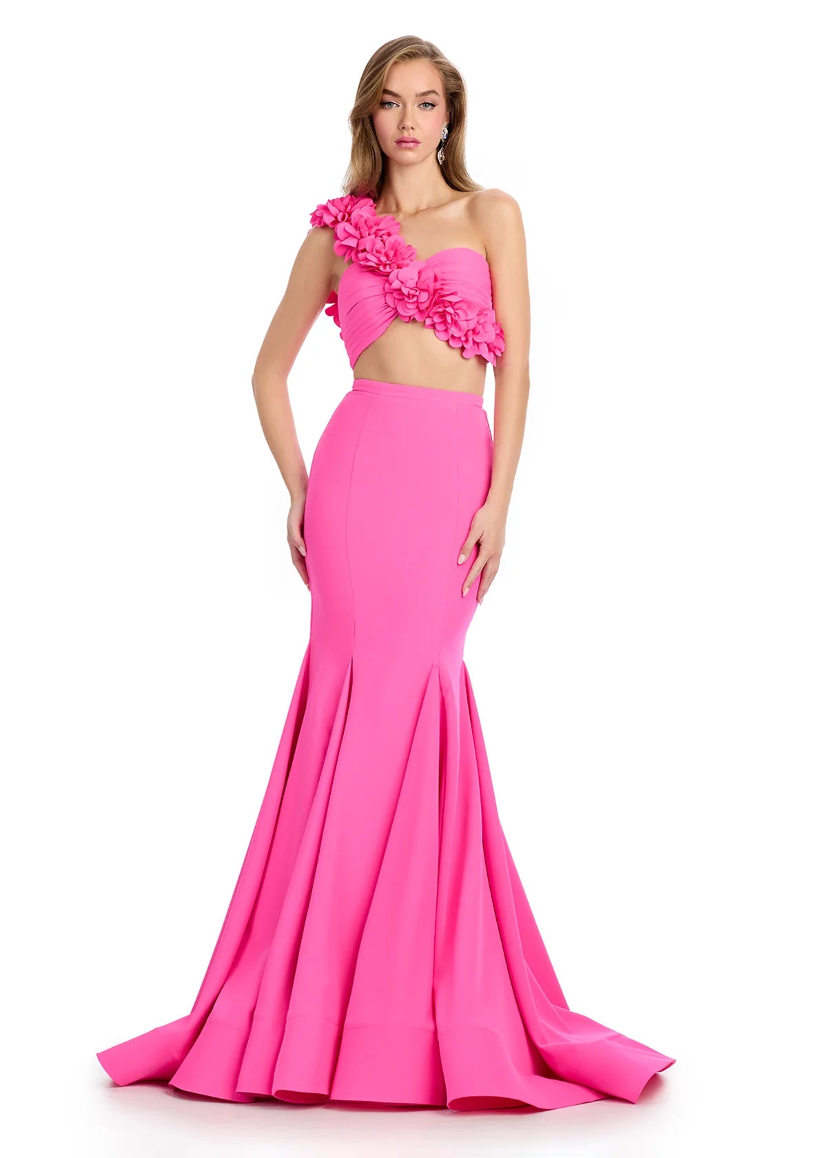 ASHLEYlauren_11981_Hot_Pink_Paloma_Two_Piece_Gown Paloma Two Piece Gown - Image 1
