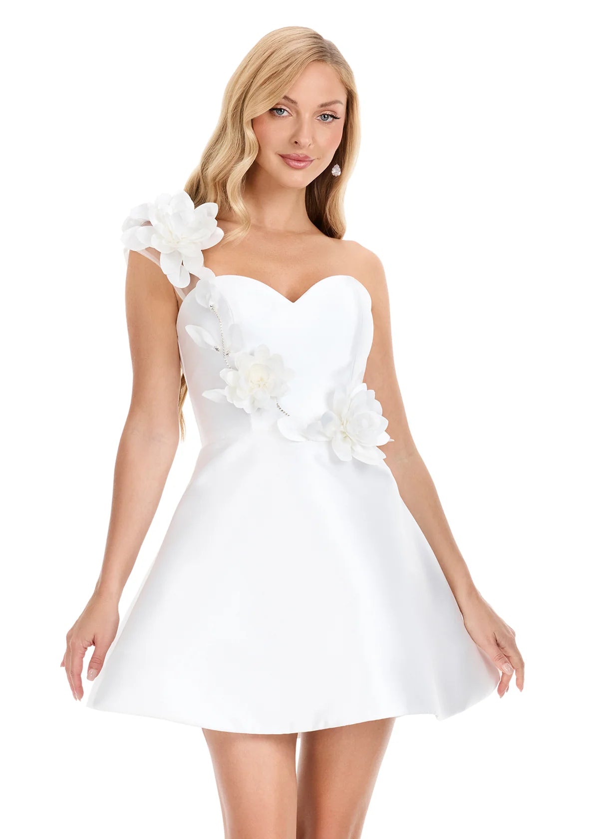 E4914_Ivory_1 Amina Mini Dress - Image 1
